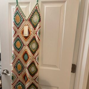 Zara Multicolor Crochet Maxi Dress